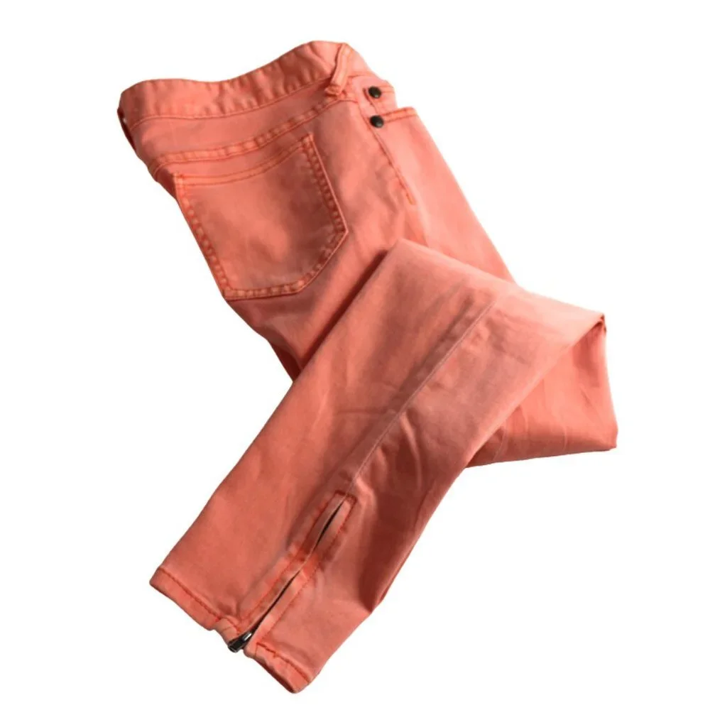 Free People Millennium Apricot Skinny Zipper Ankle Jeans, Size 26 (29/27)